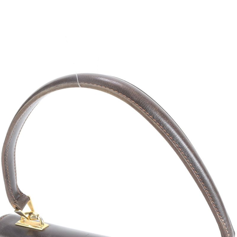 Vintage Old Gucci Leather Handbag Tote Genuine Leather Brown Women's CEM Cz21-10