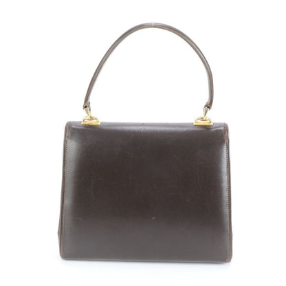 Vintage Old Gucci Leather Handbag Tote Genuine Leather Brown Women's CEM Cz21-10