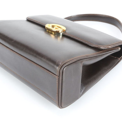 Vintage Old Gucci Leather Handbag Tote Genuine Leather Brown Women's CEM Cz21-10