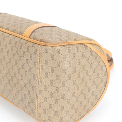 Vintage Gucci Micro GG Leather Handbag Tote Brown Women's CEM Cz21-3