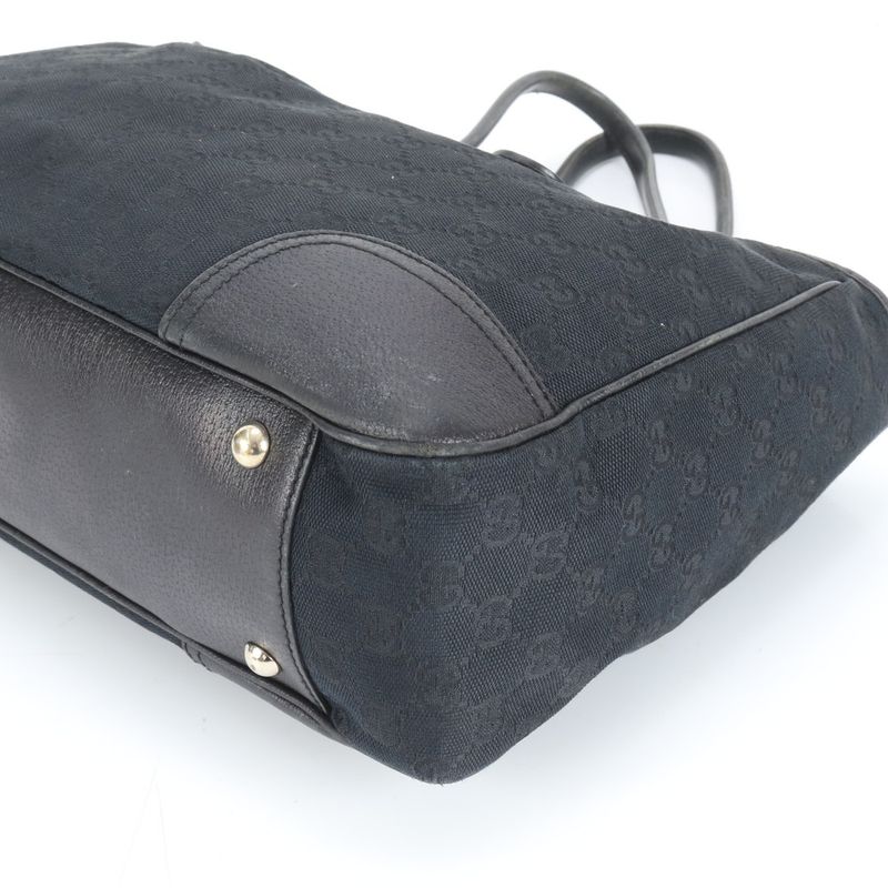 Gucci GG Canvas Princy 163805 Leather Tote Bag Shoulder Hand Black Women's CEM