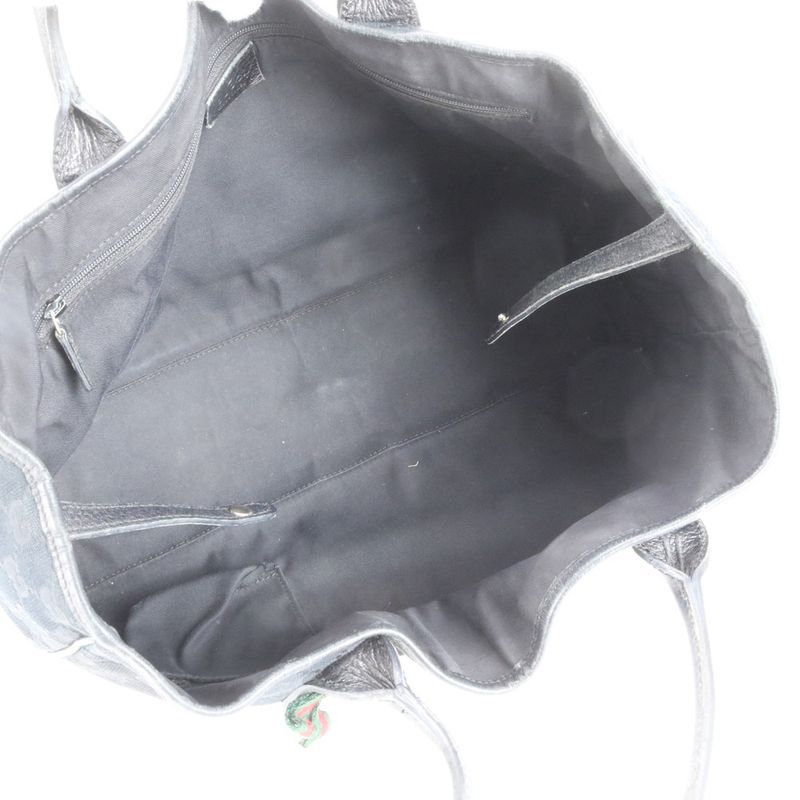 Gucci GG Canvas Princy 163805 Leather Tote Bag Shoulder Hand Black Women's CEM