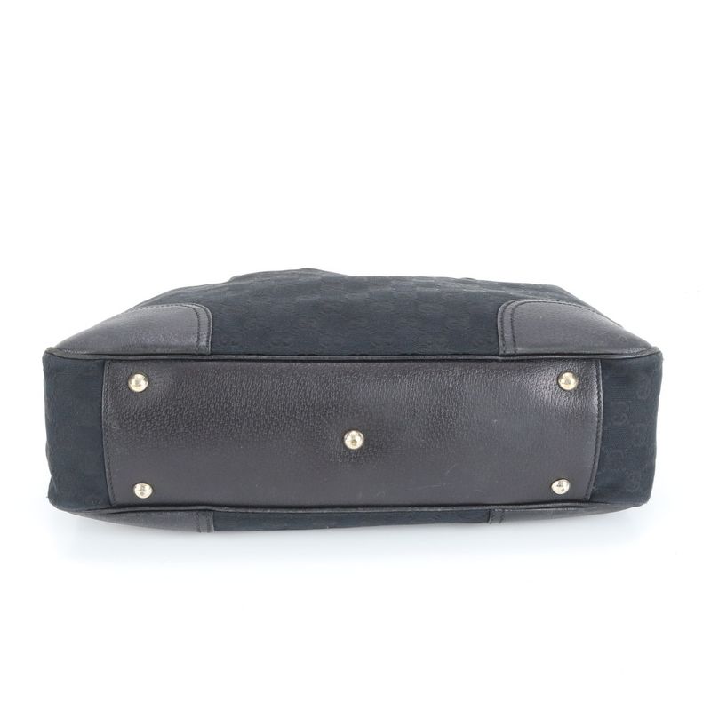 Gucci GG Canvas Princy 163805 Leather Tote Bag Shoulder Hand Black Women's CEM