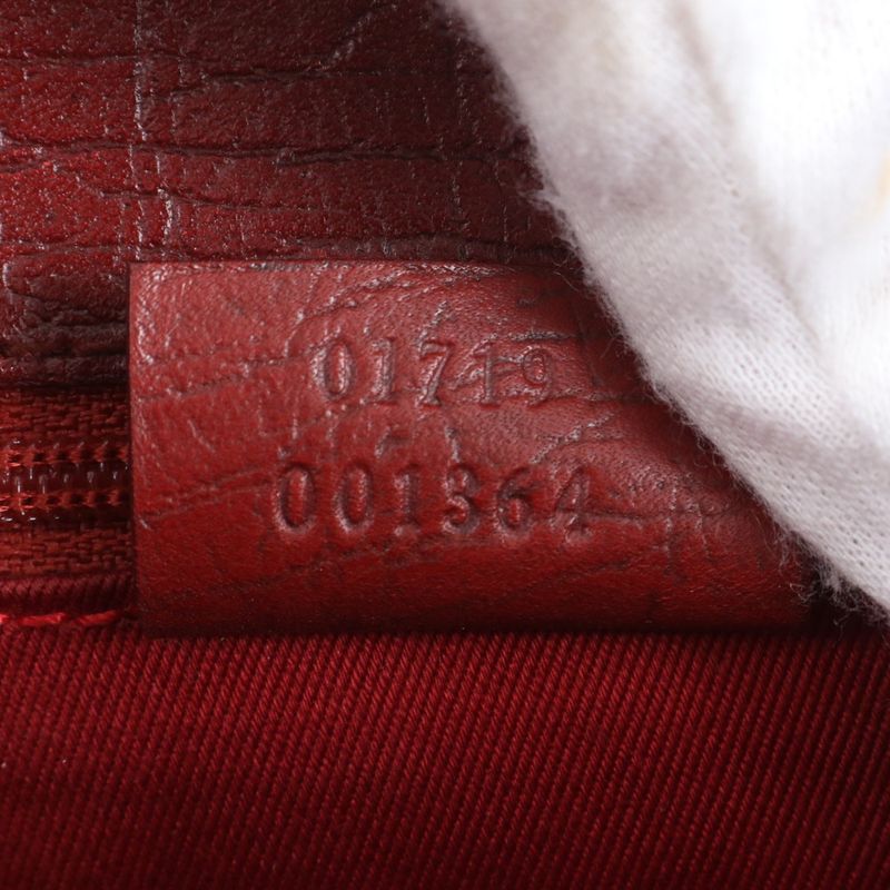 Gucci GG Canvas Jackie Red 01719 Leather Handbag Tote Genuine Leather Women CEM