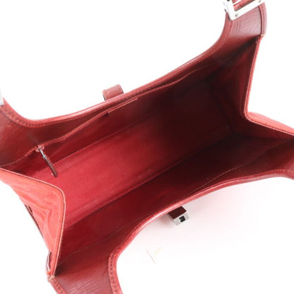 Gucci GG Canvas Jackie Red 01719 Leather Handbag Tote Genuine Leather Women CEM