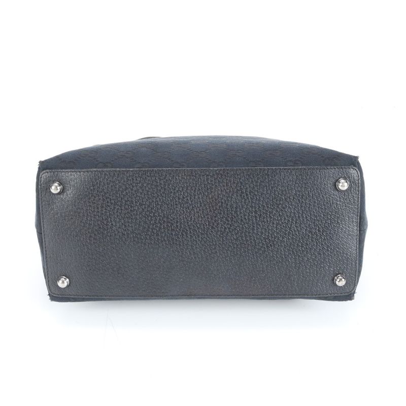 Gucci GG Canvas 139552 Leather Tote Bag Shoulder Hand Black Women's CEM Cz24-2