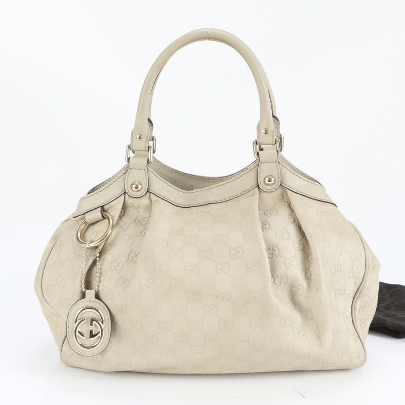 Guccissima Sookie 211944 Leather Tote Bag Shoulder Hand Beige Women's CEM Cz21-6