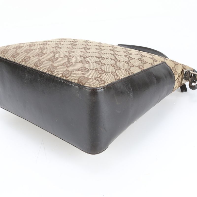 Gucci GG Canvas 001 3766 Leather Shoulder Bag Shoulder Hand Brown Women CEM