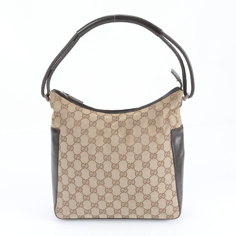 Gucci GG Canvas 001 3766 Leather Shoulder Bag Shoulder Hand Brown Women CEM