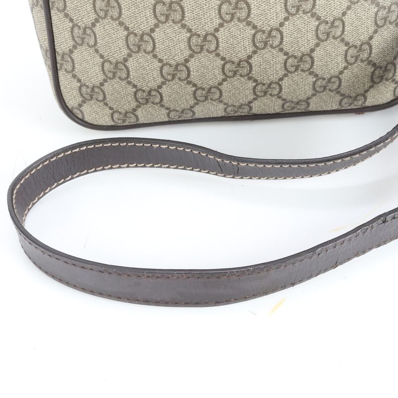 Gucci GG Supreme 233268 Leather Shoulder Bag Crossbody Hand Tote Brown Women