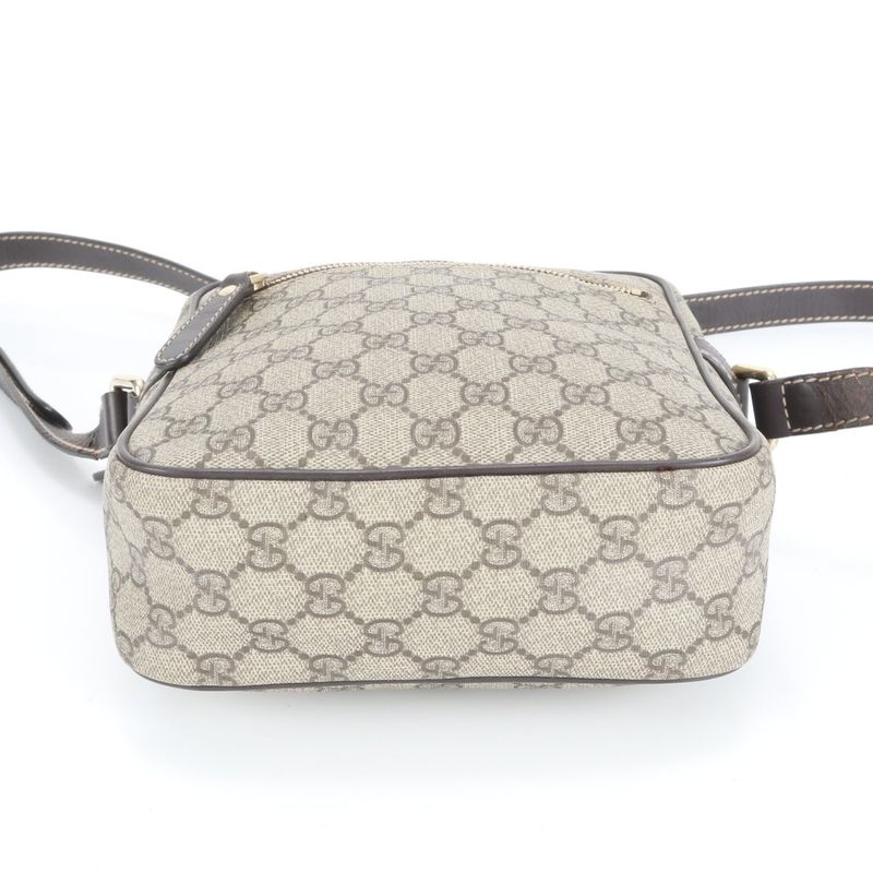 Gucci GG Supreme 233268 Leather Shoulder Bag Crossbody Hand Tote Brown Women