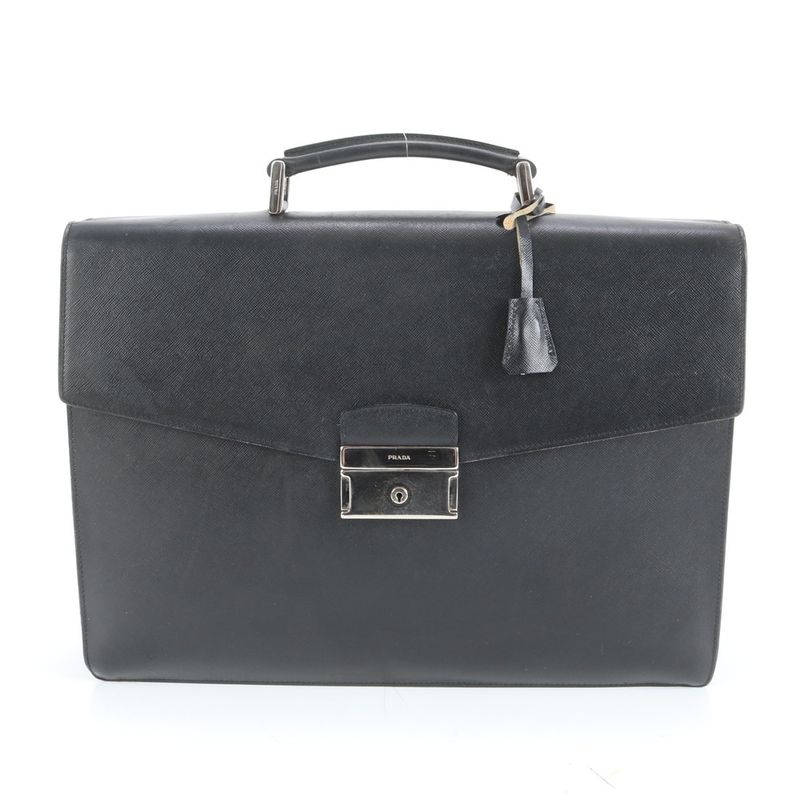 Prada Saffiano Leather Business Bag Document Bag Briefcase Tote Commuter