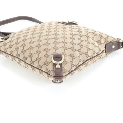 Gucci GG Canvas 131326 Leather Shoulder Bag Crossbody Messenger Commuter Brown