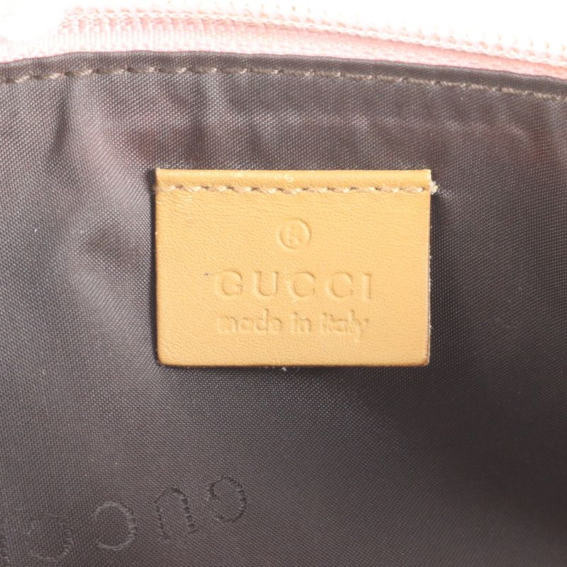 Gucci 039 1103 Leather Shoulder Bag Tote Genuine Leather Pink Pouch Women's REM