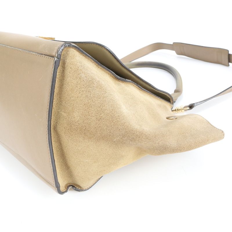 Celine Trapeze Medium Leather 2WAY Shoulder Bag Shoulder Hand Genuine Leather