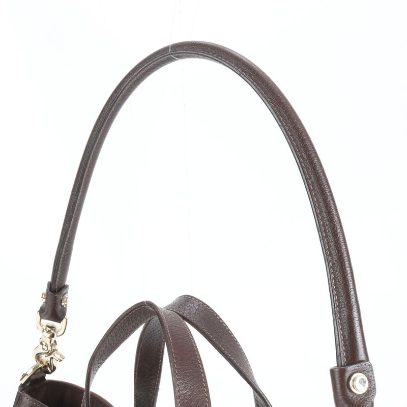 Gucci GG Canvas 130734 Leather 2WAY Tote Bag Shoulder Hand Brown A4 Ladies REM