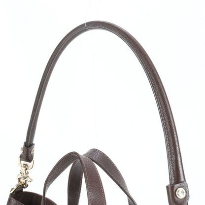 Gucci GG Canvas 130734 Leather 2WAY Tote Bag Shoulder Hand Brown A4 Ladies REM