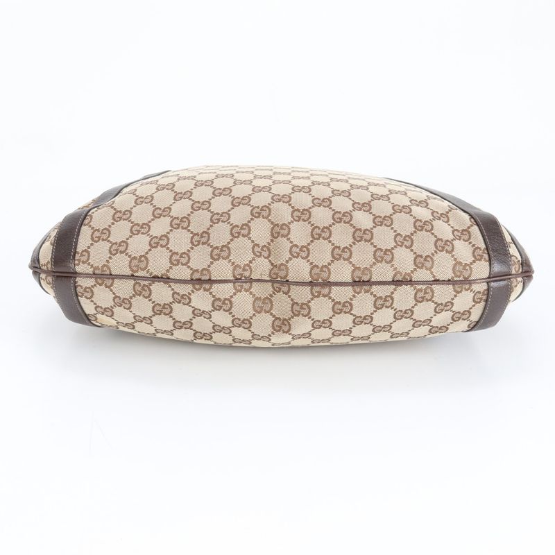 Gucci GG Canvas 130734 Leather 2WAY Tote Bag Shoulder Hand Brown A4 Ladies REM