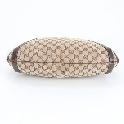 Gucci GG Canvas 130734 Leather 2WAY Tote Bag Shoulder Hand Brown A4 Ladies REM