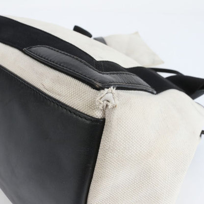 Balenciaga Navy Cabas S 339933 Leather Canvas Tote Bag Shoulder Hand Women's