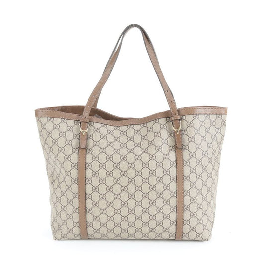 Gucci GG Supreme 309613 Leather Tote Bag Shoulder Hand Brown A4 Ladies REM