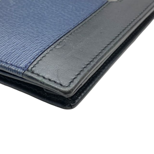 Bulgari 284224 Serpenti Fold Card Case Pass Case Business Card Holder Logo Navy