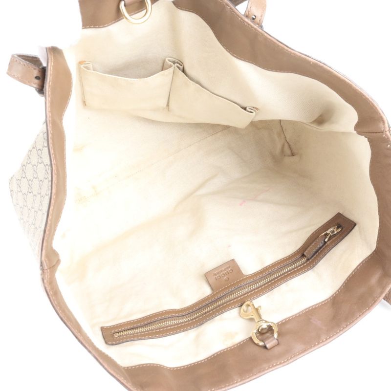 Gucci GG Supreme 309613 Leather Tote Bag Shoulder Hand Brown A4 Ladies REM