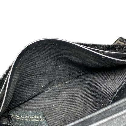 Bulgari 284224 Serpenti Fold Card Case Pass Case Business Card Holder Logo Navy