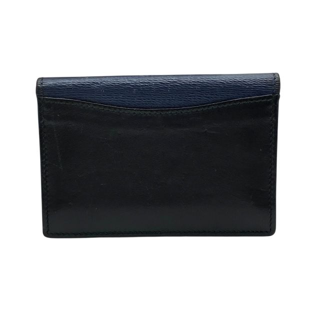 Bulgari 284224 Serpenti Fold Card Case Pass Case Business Card Holder Logo Navy