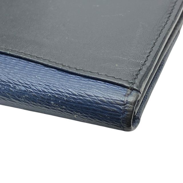 Bulgari 284224 Serpenti Fold Card Case Pass Case Business Card Holder Logo Navy
