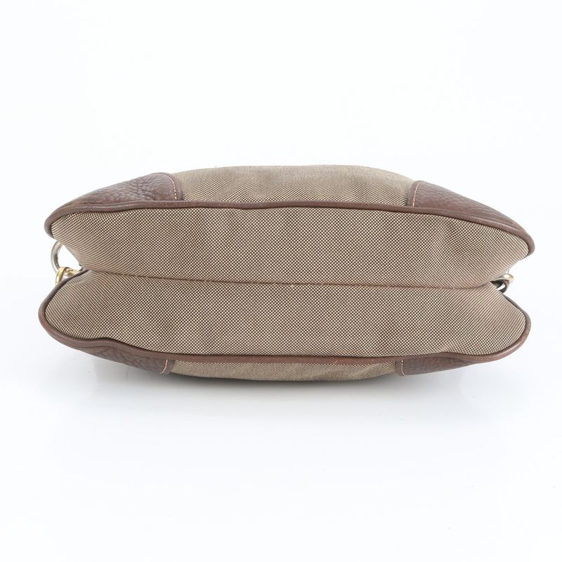 Prada Logo Jacquard Leather Canvas Shoulder Bag Crossbody Hand Genuine Leather