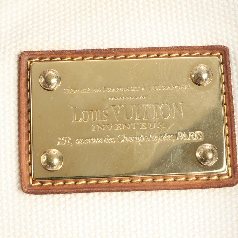 Louis Vuitton Antigua Cabas MM Ecru Leather Tote Bag Shoulder Hand Women's REM