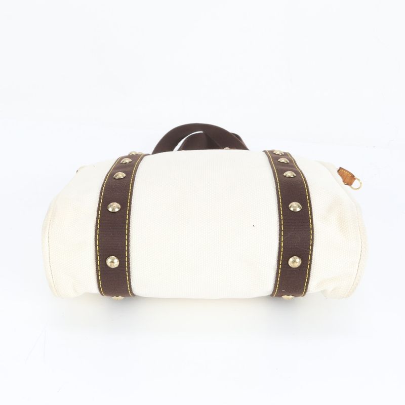 Louis Vuitton Antigua Cabas MM Ecru Leather Tote Bag Shoulder Hand Women's REM