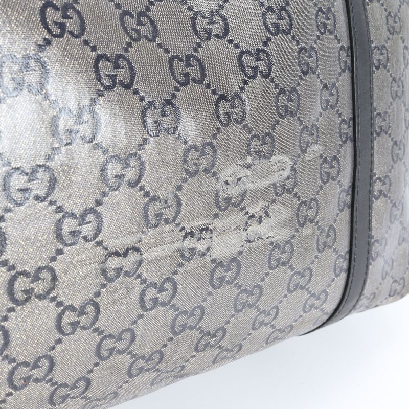 Gucci GG Canvas 197953 Leather Tote Bag Shoulder Hand Genuine Leather Black A4