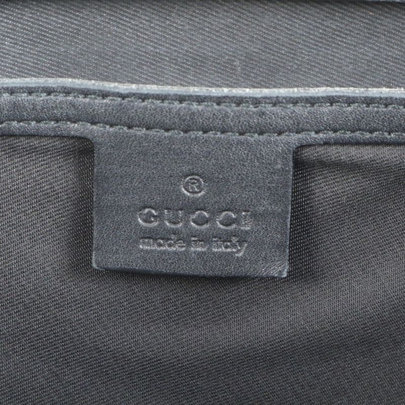 Gucci GG Canvas 197953 Leather Tote Bag Shoulder Hand Genuine Leather Black A4
