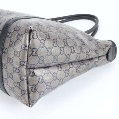 Gucci GG Canvas 197953 Leather Tote Bag Shoulder Hand Genuine Leather Black A4