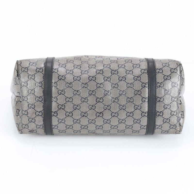 Gucci GG Canvas 197953 Leather Tote Bag Shoulder Hand Genuine Leather Black A4