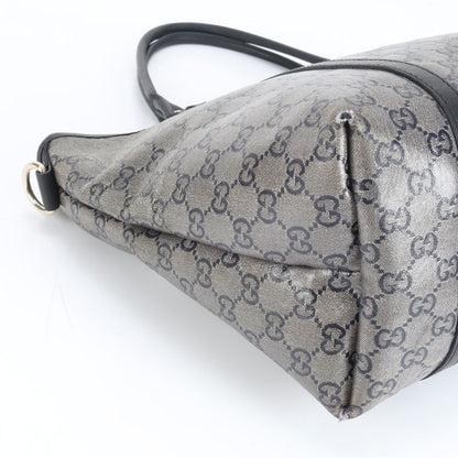 Gucci GG Canvas 197953 Leather Tote Bag Shoulder Hand Genuine Leather Black A4