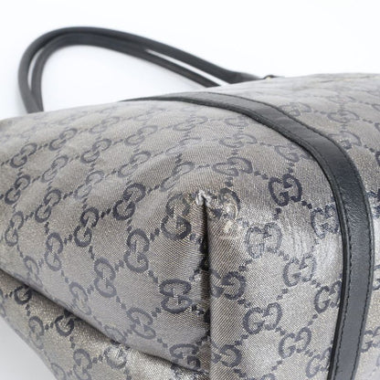 Gucci GG Canvas 197953 Leather Tote Bag Shoulder Hand Genuine Leather Black A4