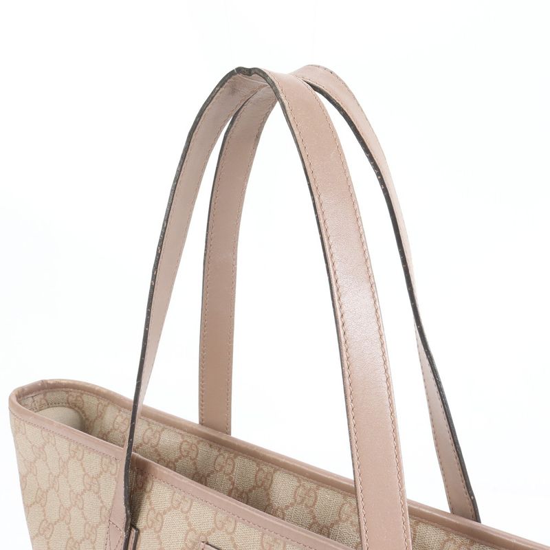 Gucci GG Supreme 211137 Leather Tote Bag Shoulder Hand Pink A4 Ladies REM Cz19-3