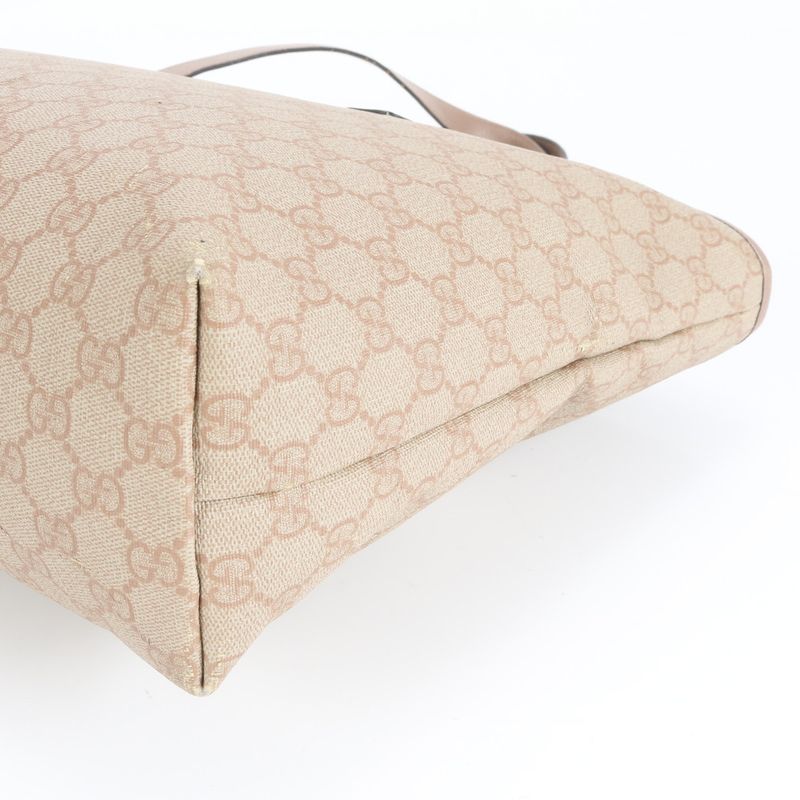 Gucci GG Supreme 211137 Leather Tote Bag Shoulder Hand Pink A4 Ladies REM Cz19-3