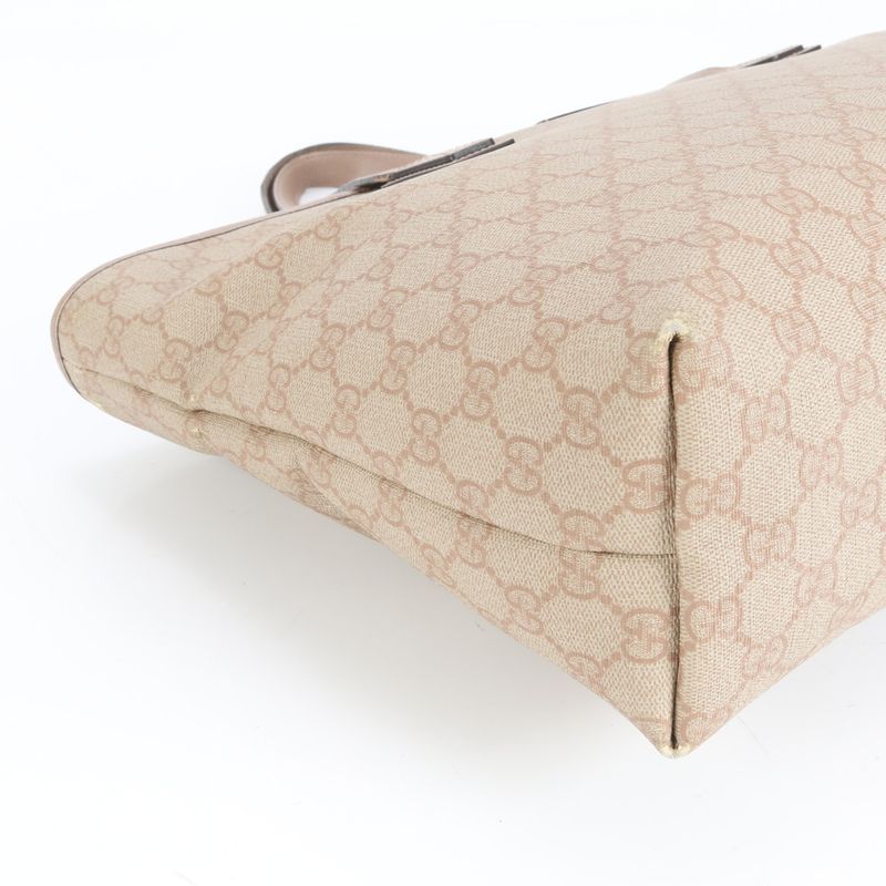 Gucci GG Supreme 211137 Leather Tote Bag Shoulder Hand Pink A4 Ladies REM Cz19-3