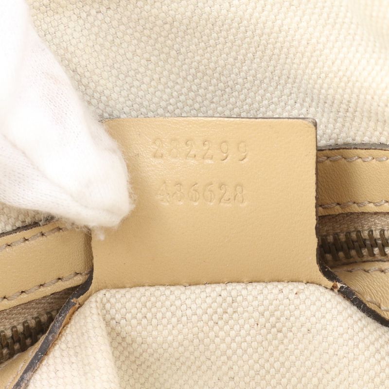 Gucci GG Canvas Scarlet 282299 Leather Tote Bag Shoulder Hand Brown Women's REM