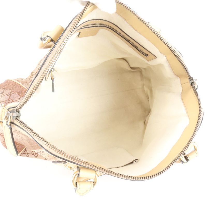 Gucci GG Canvas Scarlet 282299 Leather Tote Bag Shoulder Hand Brown Women's REM