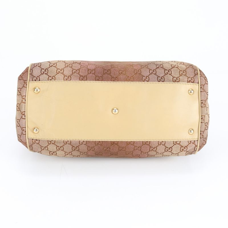 Gucci GG Canvas Scarlet 282299 Leather Tote Bag Shoulder Hand Brown Women's REM