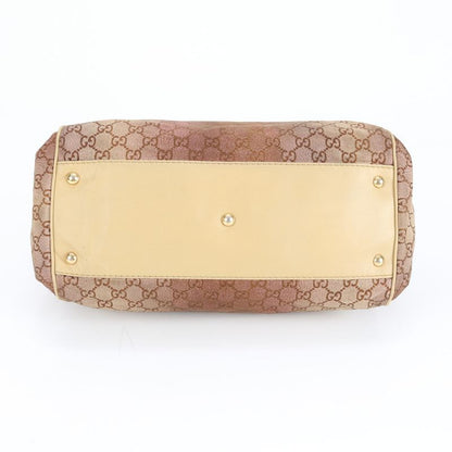 Gucci GG Canvas Scarlet 282299 Leather Tote Bag Shoulder Hand Brown Women's REM