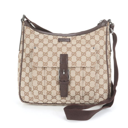Gucci GG Canvas 114272 Leather Shoulder Bag Crossbody Messenger Genuine Leather