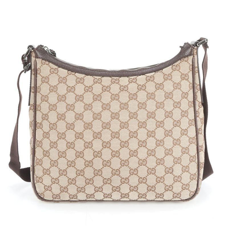 Gucci GG Canvas 114272 Leather Shoulder Bag Crossbody Messenger Genuine Leather