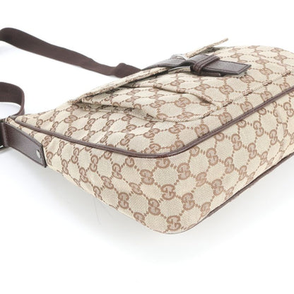 Gucci GG Canvas 114272 Leather Shoulder Bag Crossbody Messenger Genuine Leather