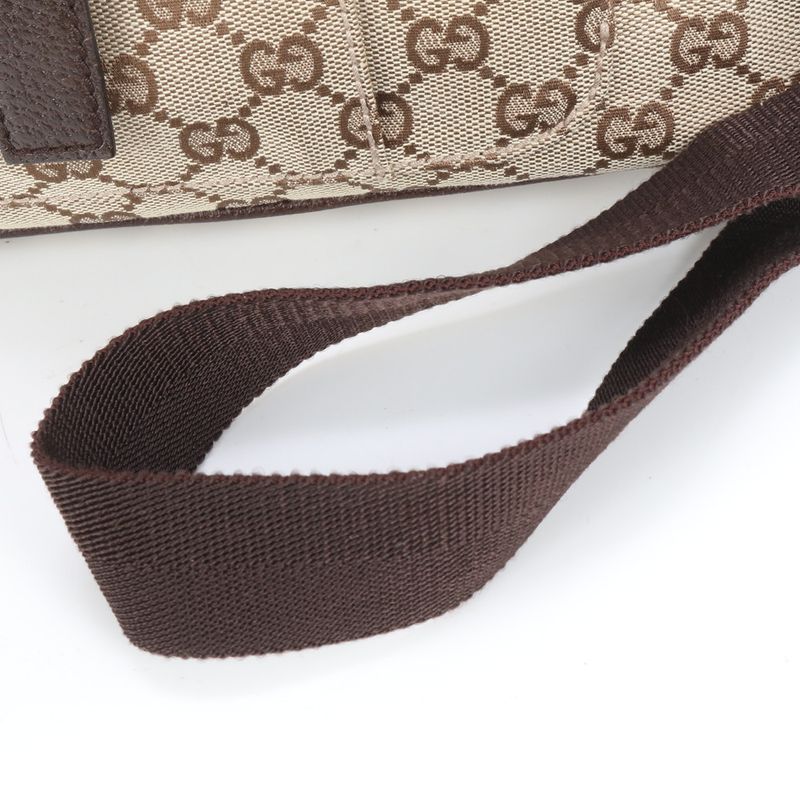 Gucci GG Canvas 114272 Leather Shoulder Bag Crossbody Messenger Genuine Leather